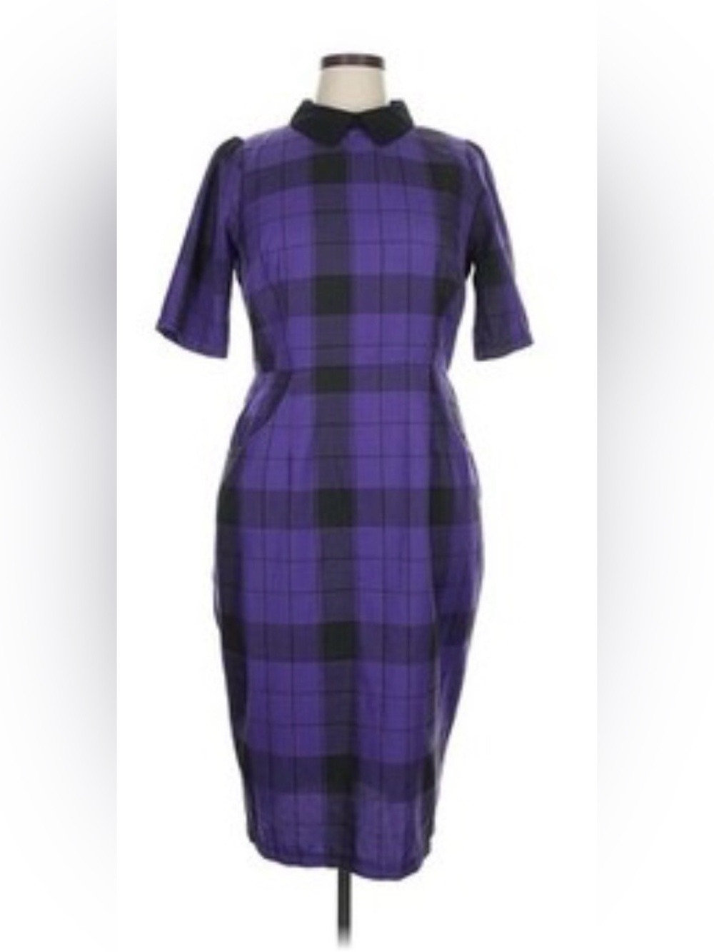 Collectif Purple Plaid Midi Dress